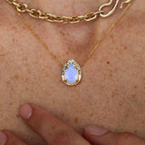 Shira Necklace Moonstone And Diamonds