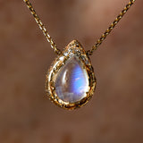 Mini Mystic Spell Necklace- Moonstone & Diamonds