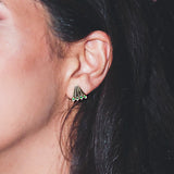 Peacock Tails Studs - Green - Danielle Gerber Freedom Jewelry