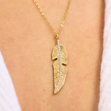 Long Gold & Diamonds feather necklace - Danielle Gerber Freedom Jewelry