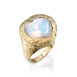 Heart signet ring - Moonstone - Danielle Gerber Freedom Jewelry