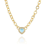 Inanna Links Necklace - Moonstone & Diamonds - Danielle Gerber Freedom Jewelry