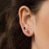 Marquise stud - White quartz