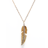 Long Gold & Diamonds feather necklace - Danielle Gerber Freedom Jewelry
