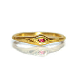 Petite Crane Ring - 14K Gold with Ruby - Danielle Gerber Freedom Jewelry