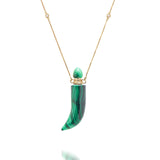 potion bottle - Malachite Horn - 14K gold - Danielle Gerber Freedom Jewelry