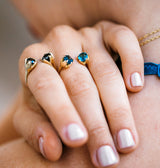 Open Lotus Ring - black onyx - Danielle Gerber Freedom Jewelry