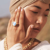 Heart signet ring - Moonstone