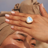 Heart signet ring - Moonstone