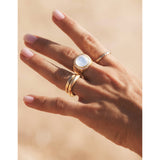 Theia Ring - Moonstone & Diamonds - Danielle Gerber Freedom Jewelry