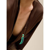 potion bottle - Malachite Horn - 14K gold - Danielle Gerber Freedom Jewelry