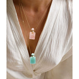 Potion bottle - Amazonite rectangle - 14K gold - Danielle Gerber Freedom Jewelry