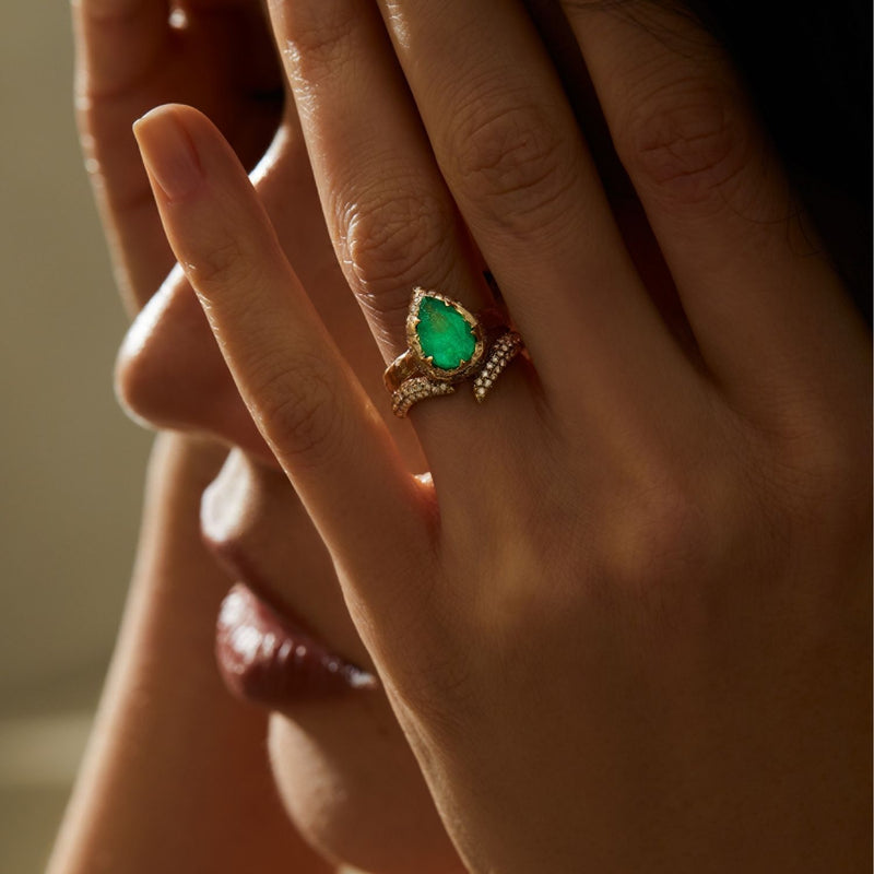 Mini Mystic spell Ring- Emerald