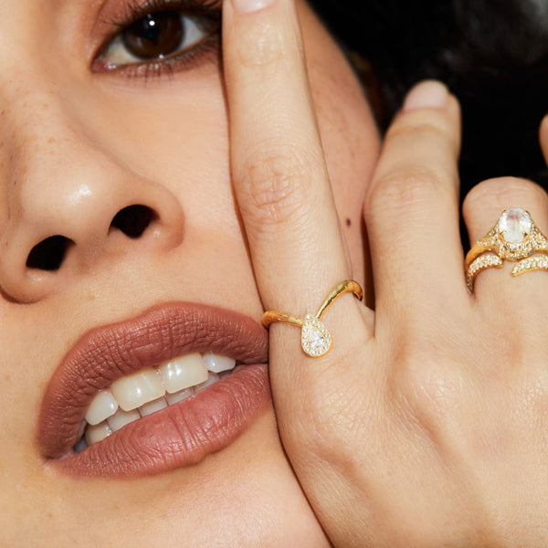 Ocean Drop Ring- Diamonds