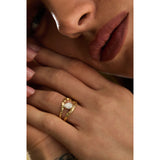 Adama Pear-cut Diamond Organic Split Band Engagement Ring in 14K Gold