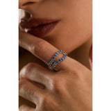 Adama Ombré Blue Sapphire Infinity Open Split Band Ring in 14K Gold