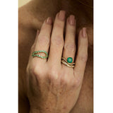 Adama One Line Diamond Organic Textured Ring in 14K Gold