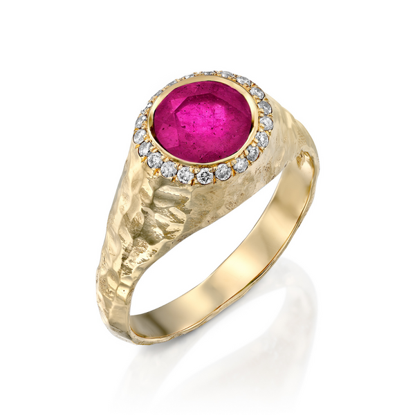 Zohar signet Ring- Pink Tourmaline