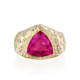 One of a kind Pink Tourmaline signet Ring