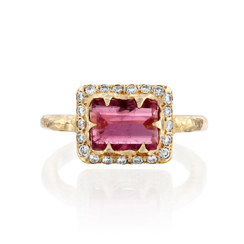 Mystic Rectangle Eden Ring - Pink Tourmaline