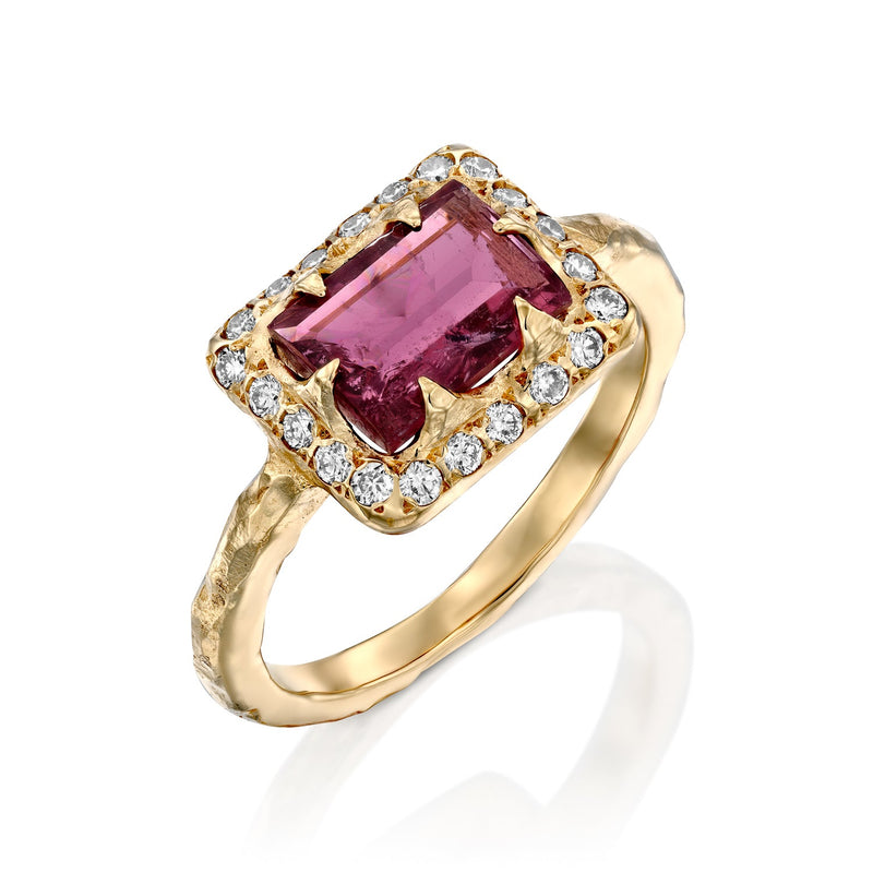 Mystic Rectangle Eden Ring - Pink Tourmaline