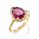 Mini Eden Ring & diamonds - Pink Tourmaline