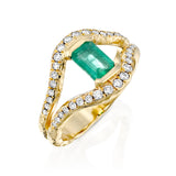 Lainey Ring- Emerald & Diamonds