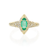 Mystic whisper Ring- Emerald and Diamonds