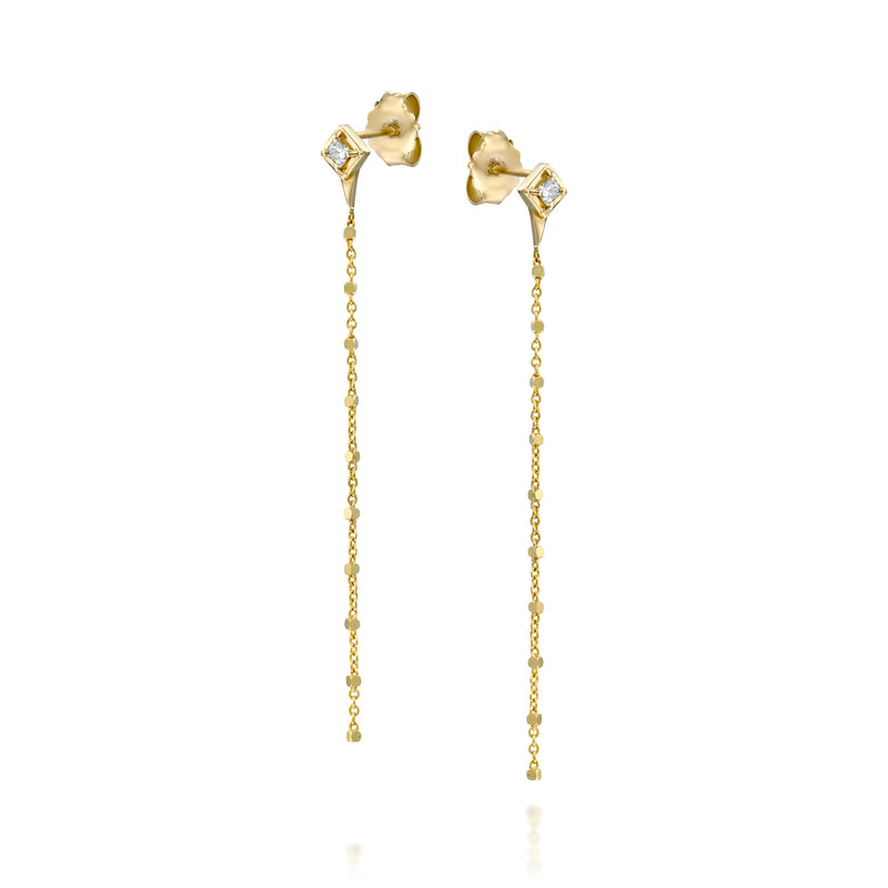 Princess Long Ball Diamond Earring