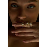 Adama Cushion-cut Diamond Organic Pave Split Band Engagement Ring