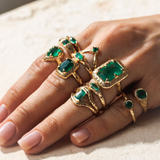 Mystic eden marquise & diamonds Ring- Emerald