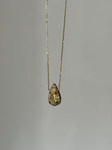 One-of-a-Kind Fancy Yellow Diamond Halo Necklace 1.01 ct in 14K Gold