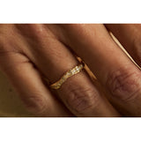 Adama One Line Diamond Organic Textured Ring in 14K Gold