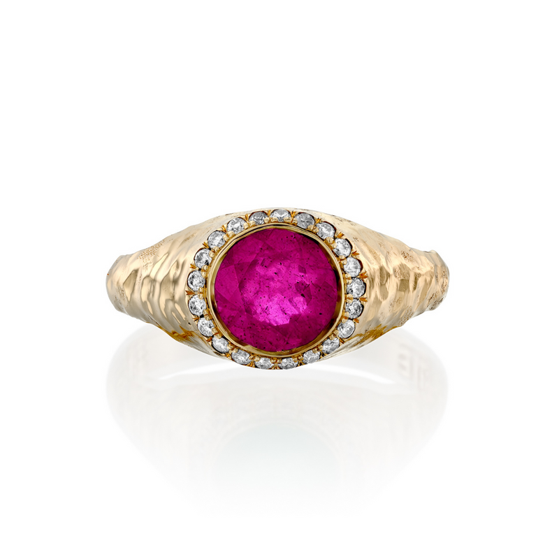 Zohar signet Ring- Pink Tourmaline