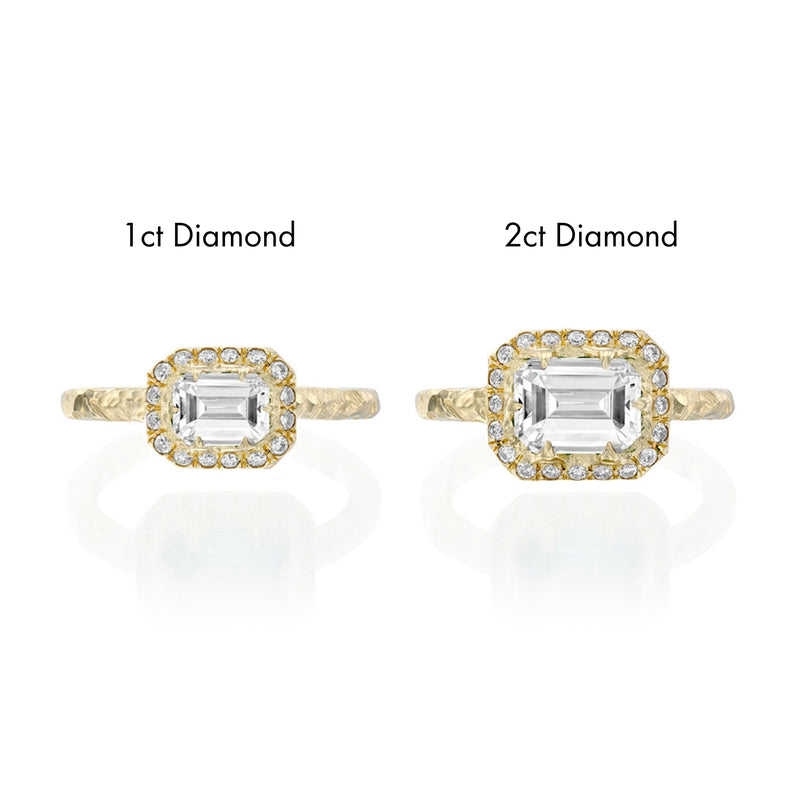 East-West Emerald-Cut Diamond Engagement Ring