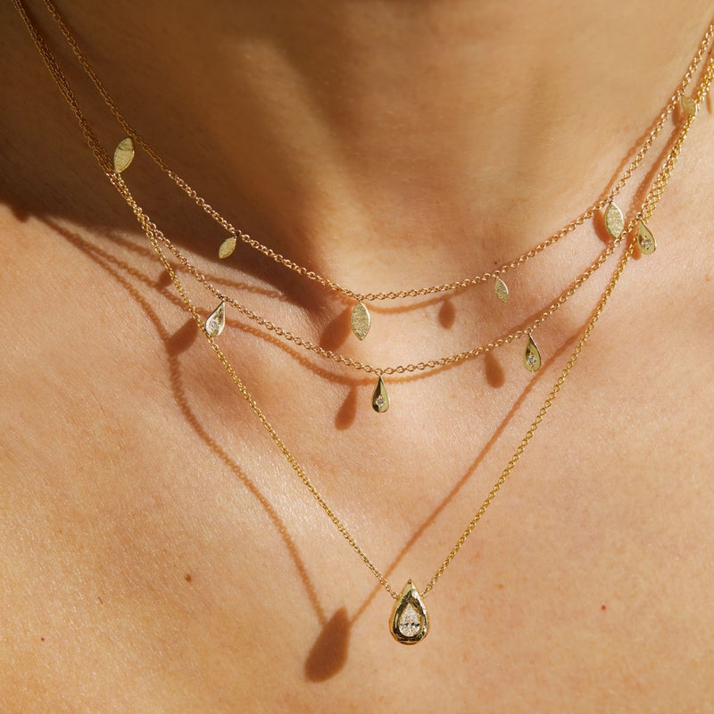 Desert Pear Cut Diamond Necklace