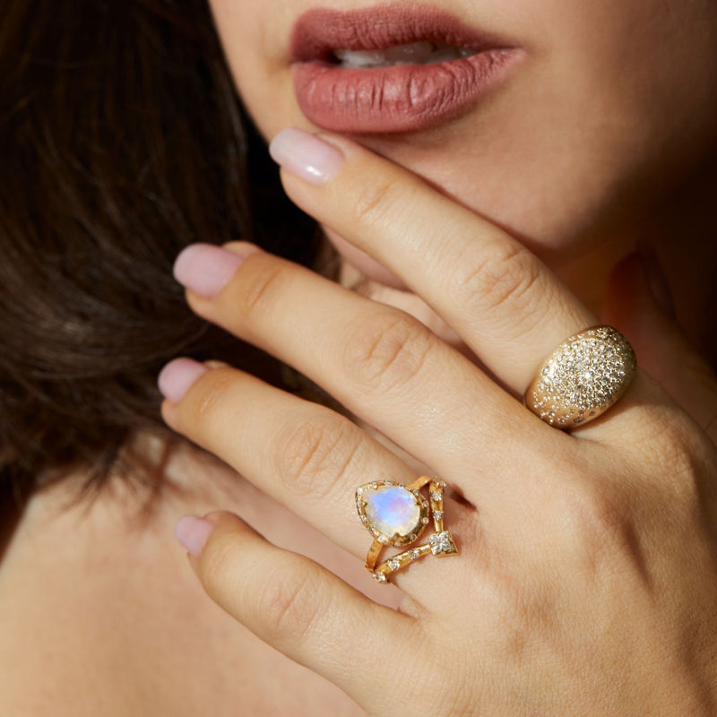 Baby Eden Ring & diamonds - Moonstone