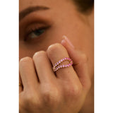 Adama Ombré Pink Sapphire Infinity Open Split Band Ring in 14K Gold