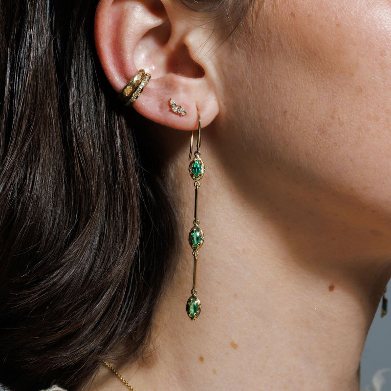 Hera Earrings - Emerald