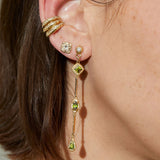 Athena Earrings - Green Tourmaline & Diamond