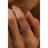 Adama Ombré Pink Sapphire Infinity Open Split Band Ring in 14K Gold