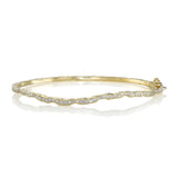 Adama wave diamond bracelet 14k yellow gold pavé diamonds organic texture
