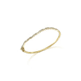 pavé diamond wave bracelet handcrafted textured gold