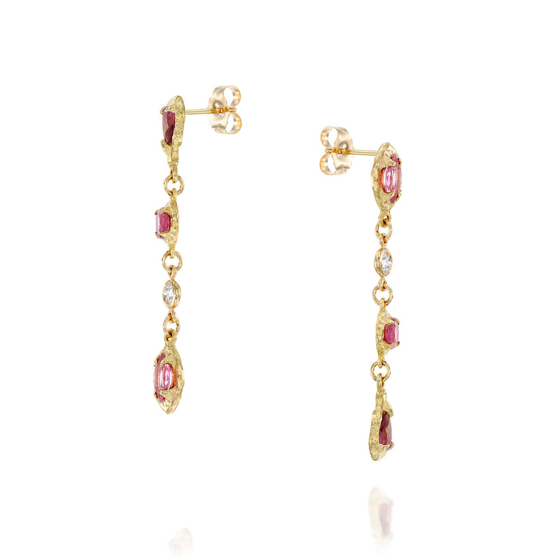 Dia Earrings - Pink Tourmaline & Diamond