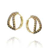 Adama Infinity Prong-set Brilliant-cut Ombre Desert Diamond Hoops