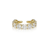 round diamond ear cuff 14k yellow gold prong set diamonds