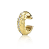 organic textured gold ear cuff diamond band modern jewelry