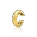 thick gold ear cuff with diamond row modern fine jewelry