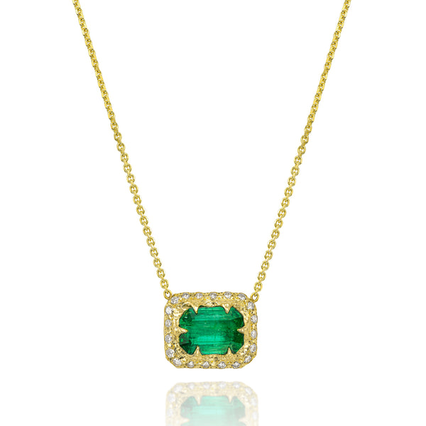 Emerald-cut Necklace - Emerald