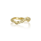 modern organic gold ring with freeform shape